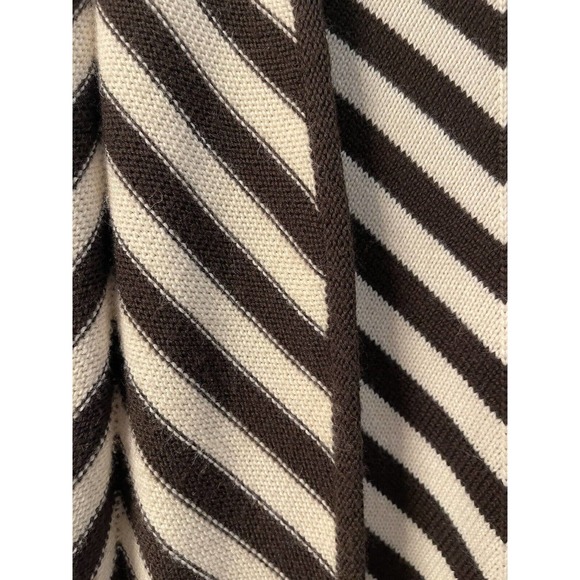 Alfred Dunner Chevron Open Cardigan Beige And Brown Size Small - Picture 2 of 8